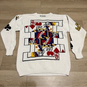Vintage Queen of Hearts Sweater Adult Small